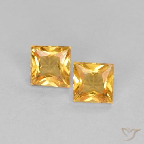 0.52ctw Naturale Arancio-Oro Zaffiro, Quadrato, VS