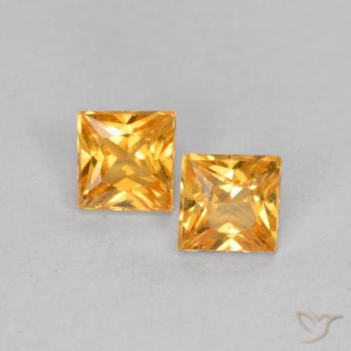 Gemme di Zaffiro Arancio Medio naturale da 0.57 ct, Quadrato, VS