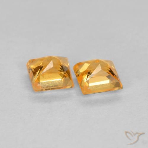 Gemme di Zaffiro Arancio Medio naturale da 0.57 ct, Quadrato, VS