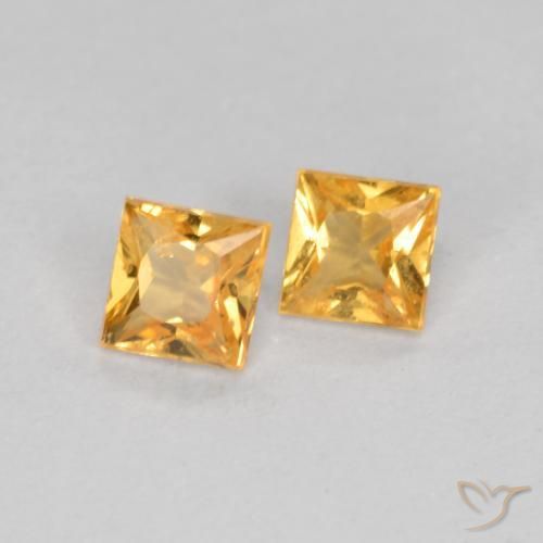 Gemme di Zaffiro Arancio Medio naturale da 0.47 ct, Quadrato, VS