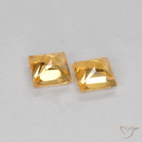 Gemme di Zaffiro Arancio Medio naturale da 0.47 ct, Quadrato, VS