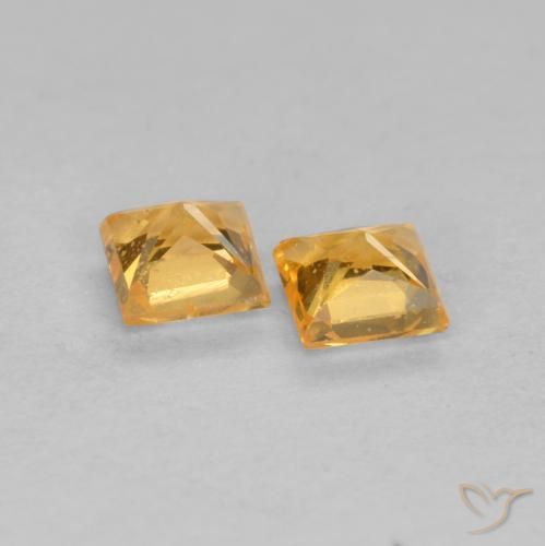 Gemme di Zaffiro Arancio-Oro naturale da 0.49 ct, Quadrato, VS