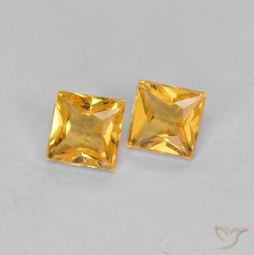 Gemme di Zaffiro Arancio Medio naturale da 0.47 ct, Quadrato, VS