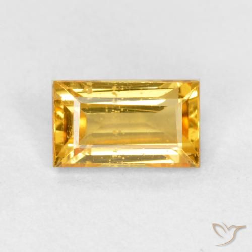 0.39ct Naturale Dorato Zaffiro, Taglio a baguette, VS