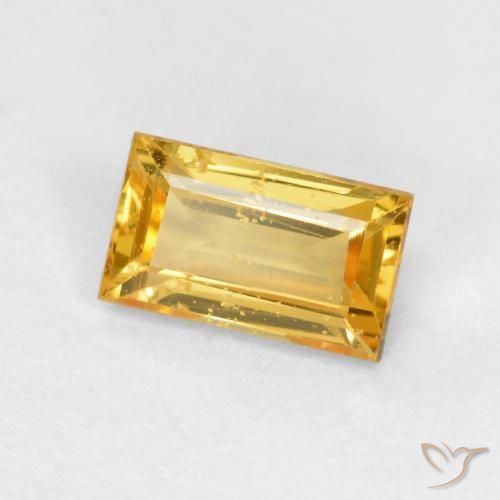 Zaffiro Dorato naturale da 0.39 ct, Taglio a baguette, VS