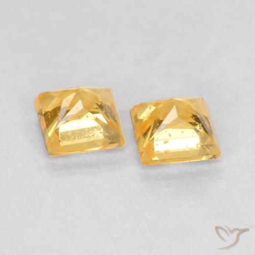 Gemme di Zaffiro Oro medio naturale da 0.50 ct, Quadrato, VS