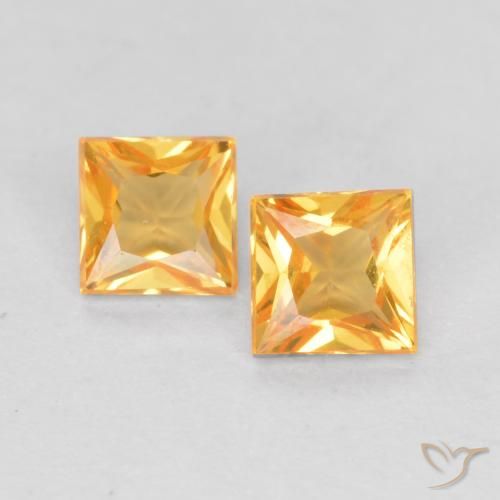 Gemme di Zaffiro Oro medio naturale da 0.49 ct, Quadrato, VS