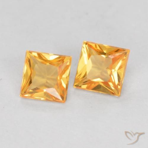 Gemme di Zaffiro Oro medio naturale da 0.49 ct, Quadrato, VS