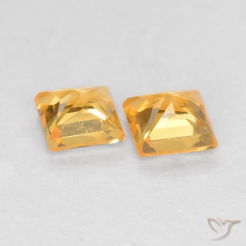 Gemme di Zaffiro Oro medio naturale da 0.49 ct, Quadrato, VS