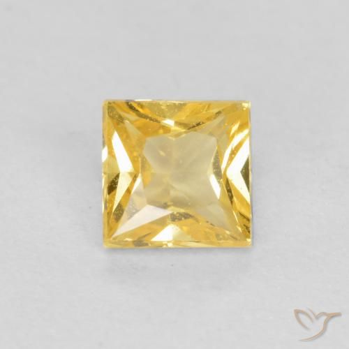 0.37ct Naturale Giallo Toscana Zaffiro, Quadrato, VS