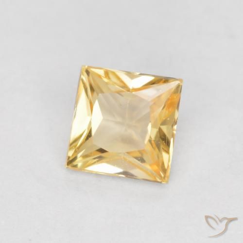 Zaffiro Oro chiaro naturale da 0.37 ct, Quadrato, VVS-VS