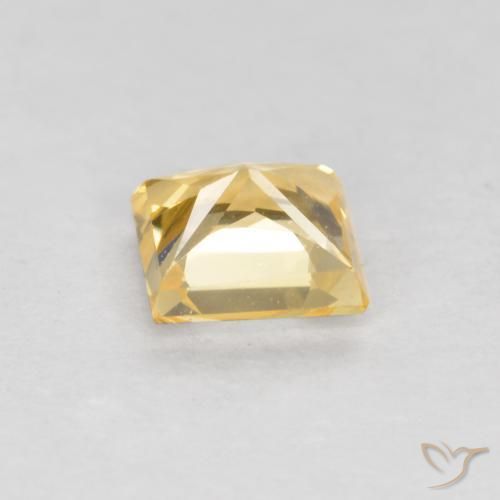 Zaffiro Oro chiaro naturale da 0.37 ct, Quadrato, VVS-VS