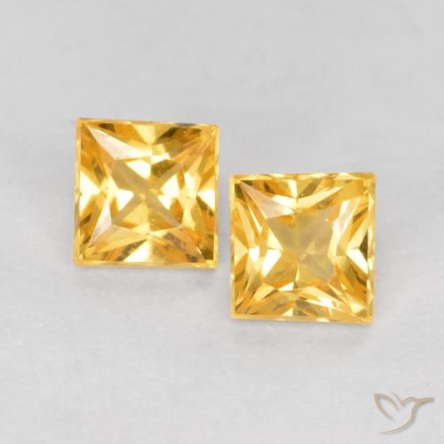 0.58ctw Naturale Oro medio Zaffiro, Quadrato, VS
