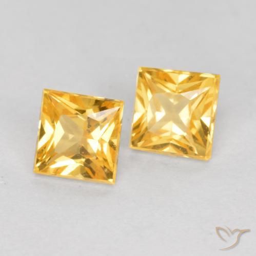 Gemme di Zaffiro Oro medio naturale da 0.58 ct, Quadrato, VS