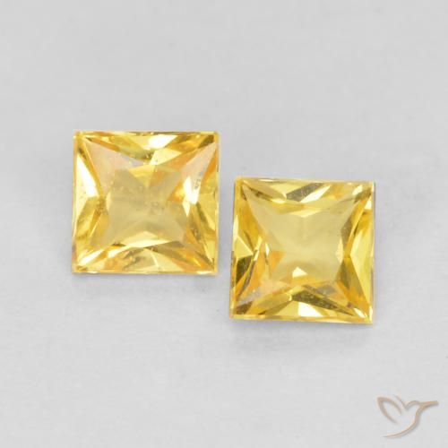 0.47ctw Naturale Giallo Toscana Zaffiro, Quadrato, VS