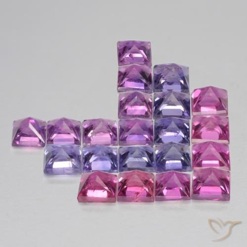 Gemme di Zaffiro Multicolore naturale da 2.78 ct, Quadrato, VS