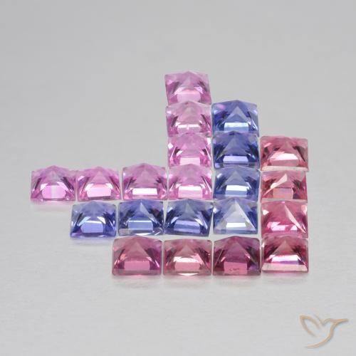 Gemme di Zaffiro Multicolore naturale da 1.92 ct, Quadrato, VS