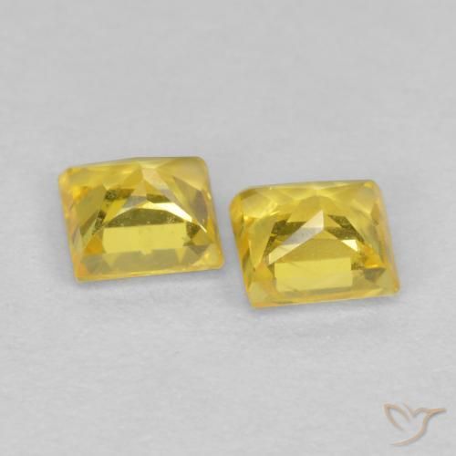 Gemme di Zaffiro Giallo naturale da 0.48 ct, Quadrato, VS