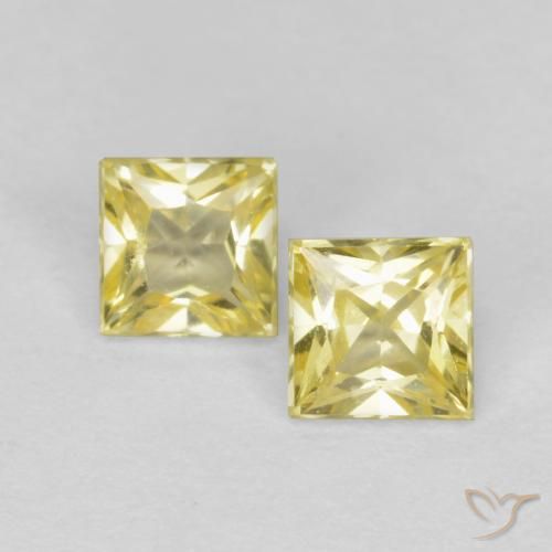 0.57ctw Naturale Giallo medio-chiaro Zaffiro, Quadrato, VS