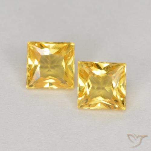 0.51ctw Naturale Oro Zaffiro, Quadrato, VS