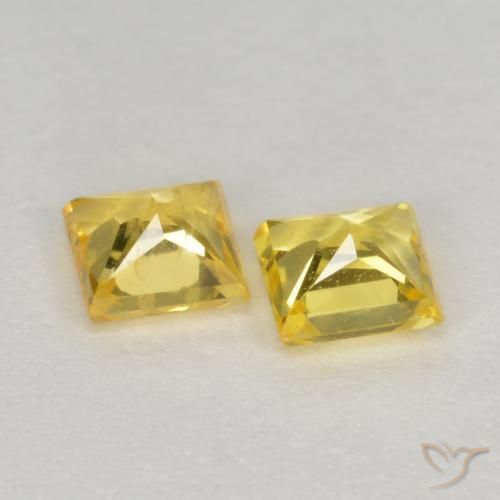 Gemme di Zaffiro Giallo naturale da 0.46 ct, Quadrato, VS