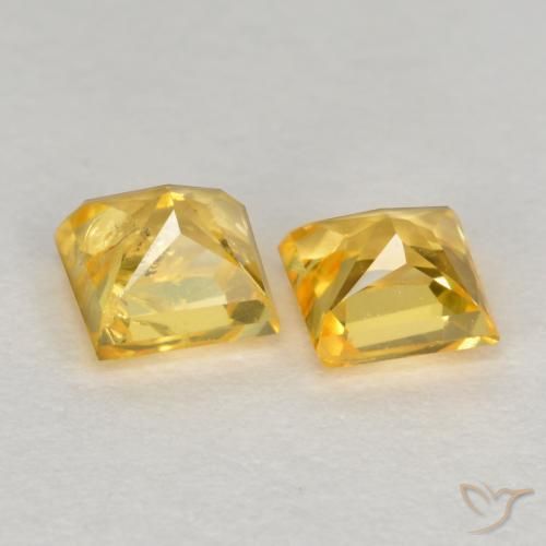 Gemme di Zaffiro Dorato medio naturale da 0.61 ct, Quadrato, VS