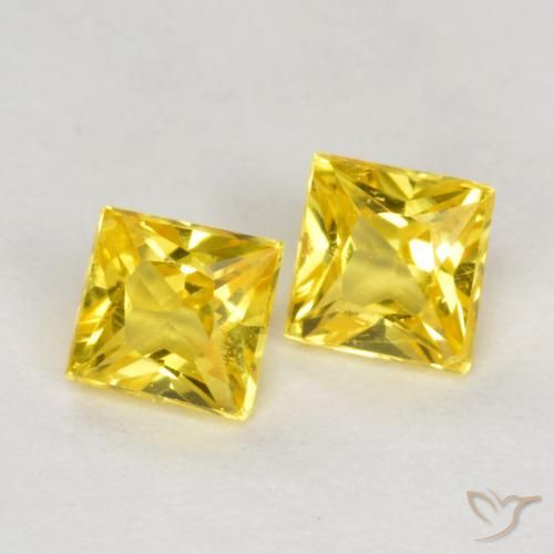 Gemme di Zaffiro Giallo naturale da 0.54 ct, Quadrato, VS