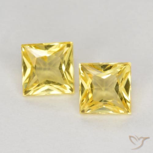 0.50ctw Naturale Giallo Toscana Zaffiro, Quadrato, VS