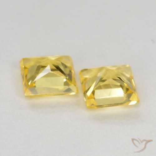 Gemme di Zaffiro Giallo Toscana naturale da 0.50 ct, Quadrato, VS