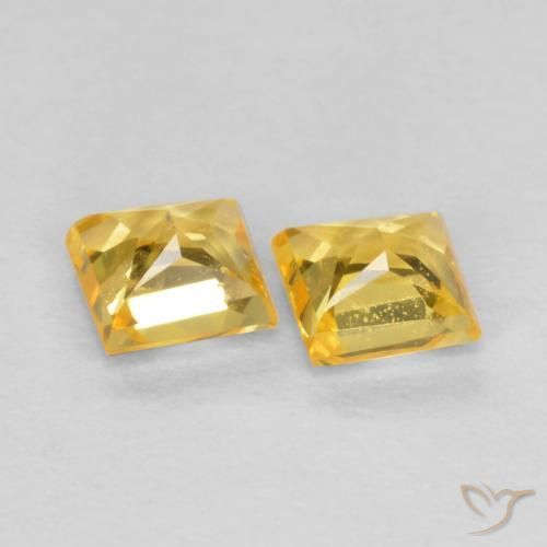Gemme di Zaffiro Oro medio naturale da 0.48 ct, Quadrato, VS