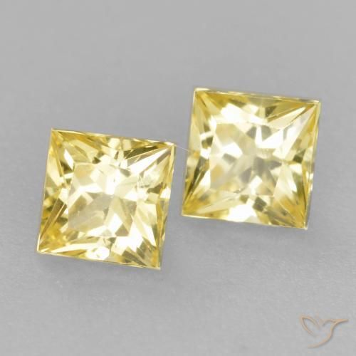 Gemme di Zaffiro Giallo Toscana naturale da 0.47 ct, Quadrato, VS