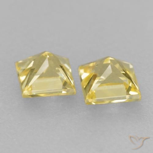 Gemme di Zaffiro Giallo Toscana naturale da 0.47 ct, Quadrato, VS