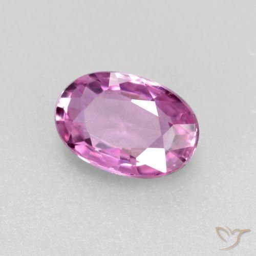 Zaffiro Viola rosato intenso naturale da 0.50 ct, Ovale, VVS-VS