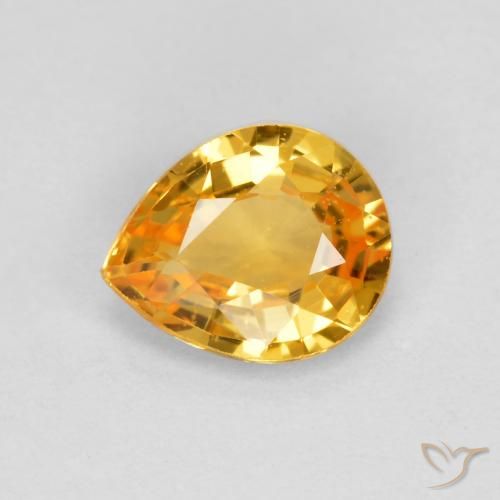 0.60ct Naturale Arancio intenso-OroG Zaffiro, Forma a pera, VVS-VS, Photo A