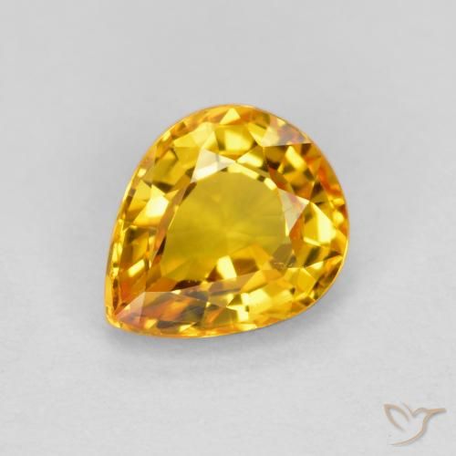 0.70ct Naturale Oro brillante Zaffiro, Forma a pera, VVS-VS