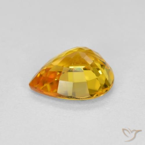 Zaffiro Oro brillante naturale da 0.70 ct, Forma a pera, VVS-VS