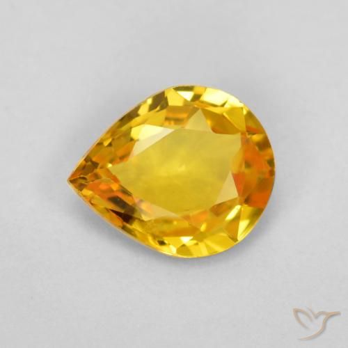 0.55ct Naturale Arancio dorato Zaffiro, Forma a pera, VVS-VS