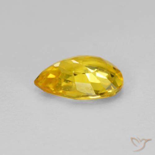 Zaffiro Dorato medio naturale da 0.64 ct, Forma a pera, VS