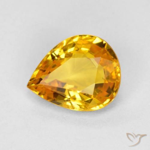 Zaffiro Oro brillante naturale da 0.64 ct, Forma a pera, VS