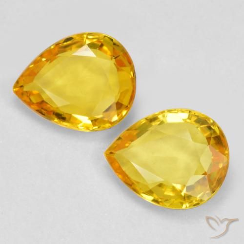 1.24ctw Naturale Dorato Zaffiro, Forma a pera, VVS-VS