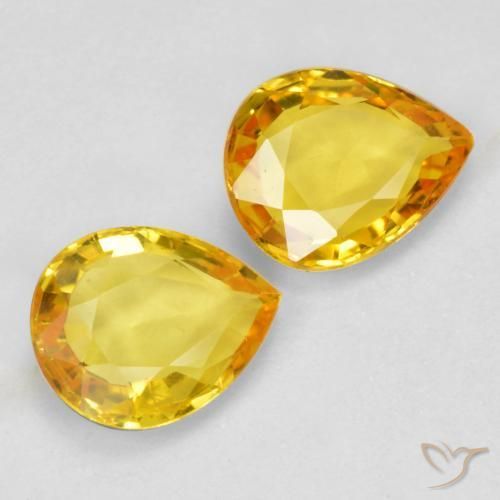 Gemme di Zaffiro Dorato naturale da 1.24 ct, Forma a pera, VVS-VS
