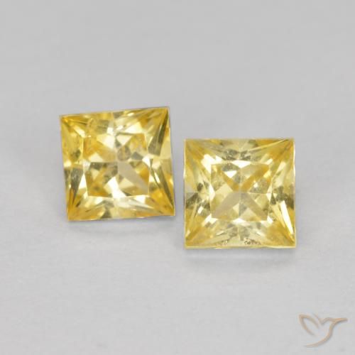 0.49ctw Naturale Giallo Toscana Zaffiro, Quadrato, VS