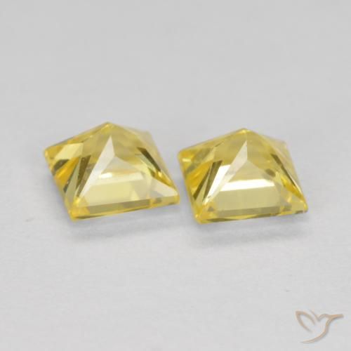 Gemme di Zaffiro Giallo medio naturale da 0.76 ct, Quadrato, VS