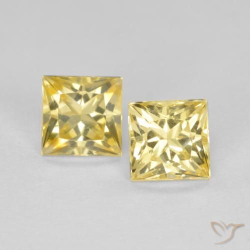 0.73ctw Naturale Giallo Toscana Zaffiro, Quadrato, VS