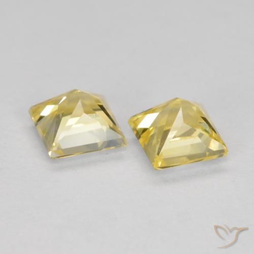 Gemme di Zaffiro Giallo Toscana naturale da 0.73 ct, Quadrato, VS