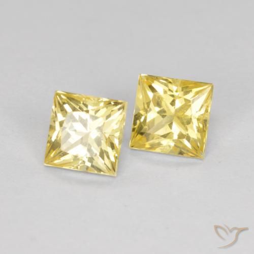 Gemme di Zaffiro Giallo Toscana naturale da 0.87 ct, Quadrato, VS