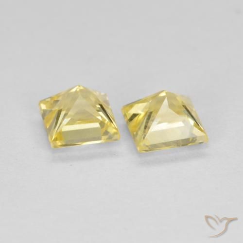 Gemme di Zaffiro Giallo Toscana naturale da 0.87 ct, Quadrato, VS
