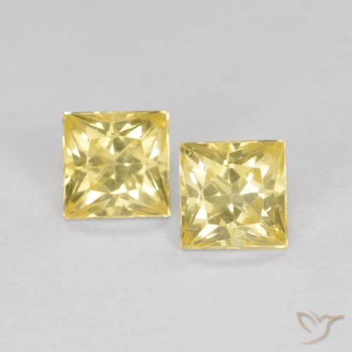 0.63ctw Naturale Giallo Toscana Zaffiro, Quadrato, VS