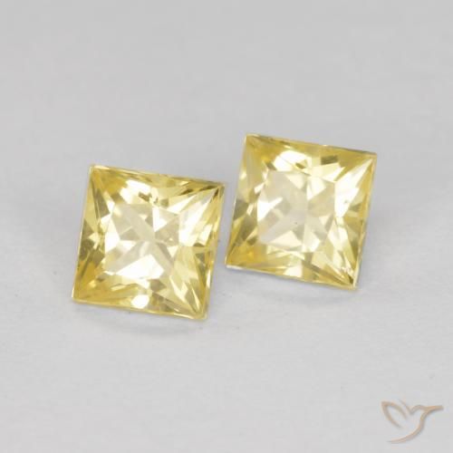 Gemme di Zaffiro Giallo Toscana naturale da 0.63 ct, Quadrato, VS