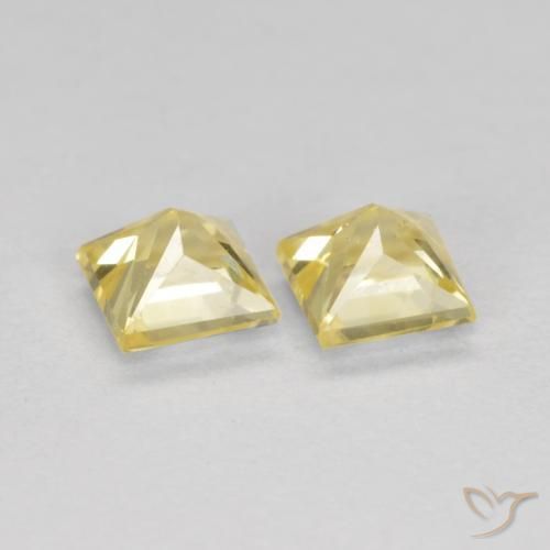 Gemme di Zaffiro Giallo Toscana naturale da 0.63 ct, Quadrato, VS